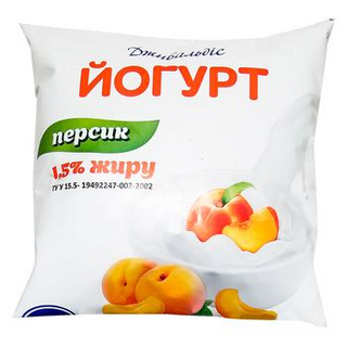 Йогурт  Персик 1,5% 400г плівка