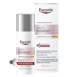 ეუცერინი - ანტი-პიგმენტი სახის კრემი SPF30 შეფერილი Light პიგმენტური ლაქების საწინ.ყველა ტიპის კანი დღის 50მლ 3906 EUCERIN ANTIPIGMENT Tinted Day Care SPF 30 Light 50ml 3906