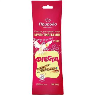 Колосок для середніх папуг Природа Фієста Мультивітамін 100 г