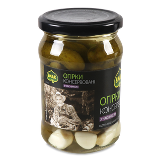 Огірки Smak консервовані з часником 300г