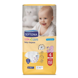 სეპტონა - ბავშვის საფენი ზ-4 /8-13კგ/ მაქსი  #52 6054 SEPTONA CALM N CARE BABY DIAPERS MAXI No 4 (8-13kg) 52pcs