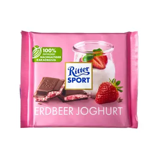 Шоколад Ritter Sport молочний з йогуртом та полуницею 100 г