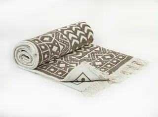 ხალიჩა - ELISA COTTON ACRYLIC DOUBLE SIDED FRINGED RUG 80X150 CM MINK