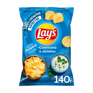 Чипсы Lay's Сметана Зелень 140г