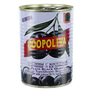 ზეთისხილი შავი მთლიანი A-300 /კოპოლივა/ 385 გრ