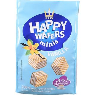 Вафлі FLIS 200 г Happy Wafers з нач. ваніль (Польща) И940