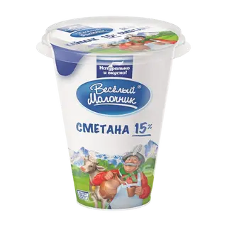 Сметана Веселый молочник  15% 300г