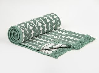 ხალიჩა - LOREN COTTON ACRYLIC DOUBLE SIDED FRINGED RUG 80X150 CM CAMEO GREEN