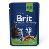 Brit Premium Cat pouch д/стерилізованих котів, з куркою, 100 г