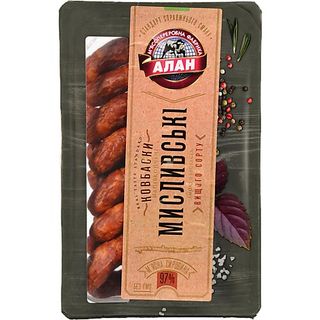 Ковбаски мисливські п.к порц.Алан (за 100 г.)