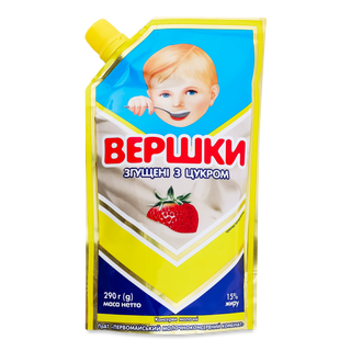 Вершки згущені Первомайський МКК 15% д/п 290г
