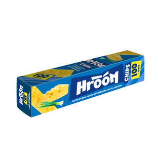 Чипси Hroom! XXL Сир та цибуля картопляні пластинки 100г
