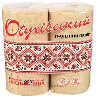 Туалетний папір Обухів 4р.2шаровий сірий