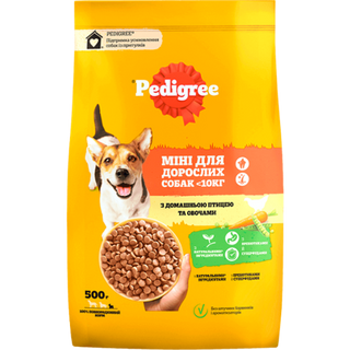 Корм для собак Pedigree Mini з птицею та овочами для малих порід сухий 500 г