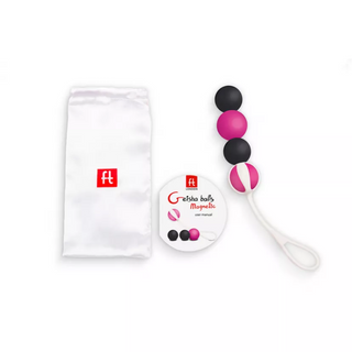 Gvibe Geisha balls Magnetic-потужний магнітний тренажер Кегеля, 2х27 г, 2х15 г (рожевий з чорним) (AFFT10271)