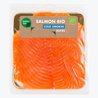 თევზი - /FREEZCO/-/BIO BETTER FISH/ შებოლილი ბიო ორაგული ატლანტიკის ოკეანიდან 70*100გ.