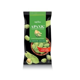 Арахіс 70 г Своя Лінія смажений солоний в хрусткій оболонці зі смаком васабі