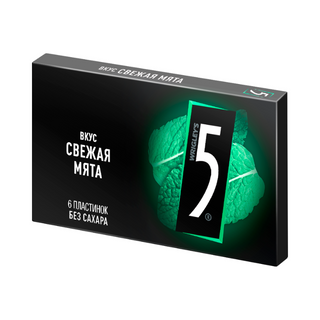 РЕЗИНКА ЖЕВАТЕЛЬНАЯ FIVE СВЕЖАЯ МЯТА 15,6ГР