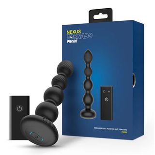 Анальная втулка с вибрацией, вращением и ПДУ NEXUS Tornado Probe Editionm [Черный ] (8.30.28)