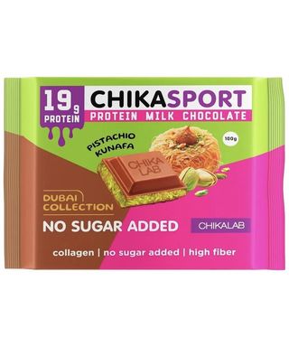 ChikaLab დუბაი, რძიანი შოკოლადი ფისტის კრემით და კადაიფით 100 გრ