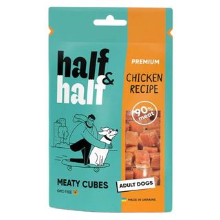 Ласощі HalfHalf м_ясні кубики для собак, із куркою 100 г