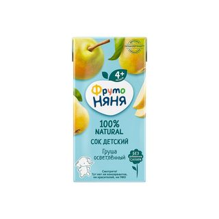 Фрутоняня, Сок Фрутоняня 200Мл Грушевый Осветленный, шт, ШК: 4600338000190