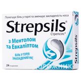 Стрепсілс З Ментолом Та Евкаліптом Льодяники №24 (12х2)