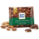 შოკოლადის ფილა რძიანი პრემიუმი მთლიანი ნუშით 100 გრ რიტერ სპორტი