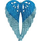 Прикраса новорічна Крила Янгола підвіска 15х11 см подвійний глітер пластикова