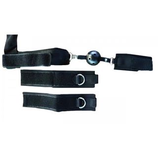Кляп Черный С Наручниками Для Фиксации Рук