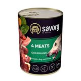Savory Dog Gourmand консерви 4 види м_яса для собак, 400 г
