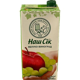 Нектар Наш сік 1.93л яблуко виноград освiтлений
