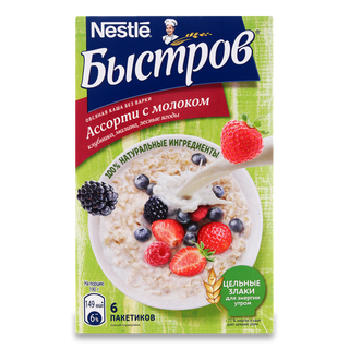 Хлопья Быстров ассорти с молоком и клубникой 240 г
