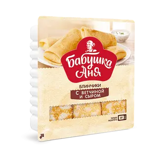 გაყინული ბლინი ლორით და ყველით 420გრ, "Babushka Annie"