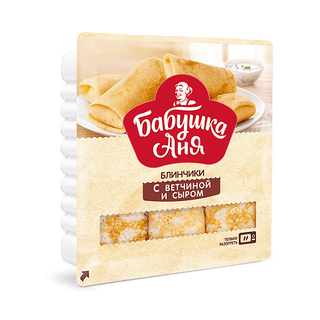გაყინული ბლინი ლორით და ყველით 420გრ, "Babushka Annie"
