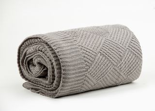 ნაქსოვი გადასაფარებელი - DIAMOND KNITTED BEDSPREAD 220X240 CM GREY