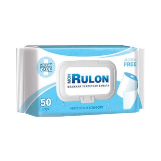 Влажная туалетная бумага Mon Rulon С клапаном 50 шт