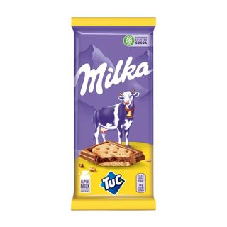 Шоколад Milka с солёным крекером Tuc 87 г