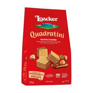 Вафли Loacker Quadratini Napolitaner 125 Г