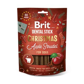 Ласощі Brit Dental Stick Christmas Apple Strudel для собак різдвяний яблучний штрудель 7 шт 251 г