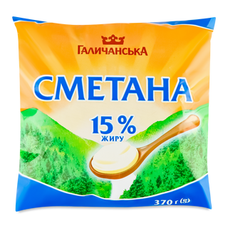 Сметана «ГаличанськА» 15% п/е 370г