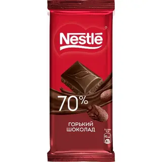 შოკოლადის ფილა /ნესტლე/მწარე შოკოლადი 70% /82გრ