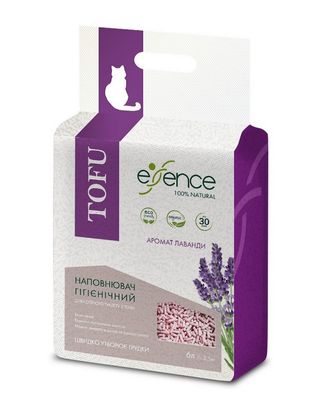 Наповнювач Essence 2,5кг для котів з тофу з ароматом лаванди