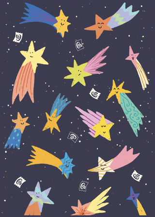 T: Greeting Card - Colorful Stars