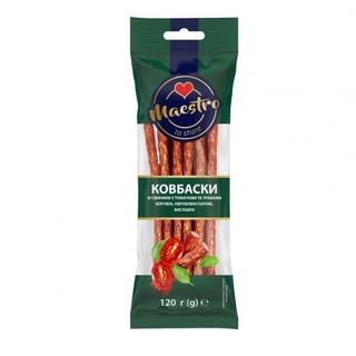 Ковбаски 120 г Maestro Кабанос з томатами та травами газ/упак