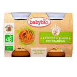 ბეიბიბიო - პიურე 'ლანჩ მენიუ' გოგრა და სტაფილო /4თვ+/ 130გრ  #2 0422 Babybio Lunch Menu - Pumpkin and Carrot. 4 m. 130 g x 2