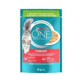 Вологий корм для кот ONE Sterilcat індичка-квасоля соус 85г