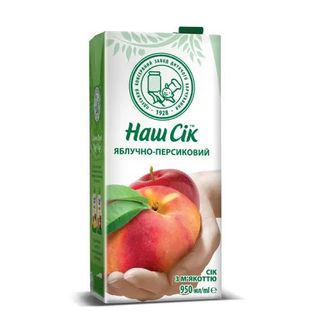 Сік Наш Сік Яблучно-персиковий з м’якоттю 950мл