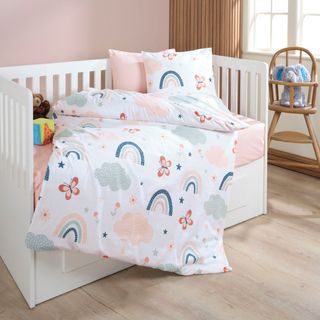 თეთრეული - BUTTEFLY & RAINBOWS DUVET COVER SET MULTI  8680976968072