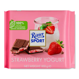 Шоколад молочний Ritter Sport йогуртово-полунична начинка (100г)